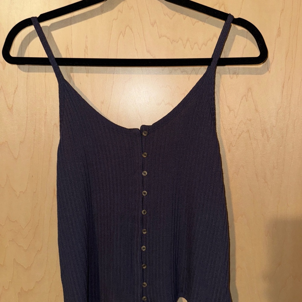 American Eagle Navy Button-Up Top